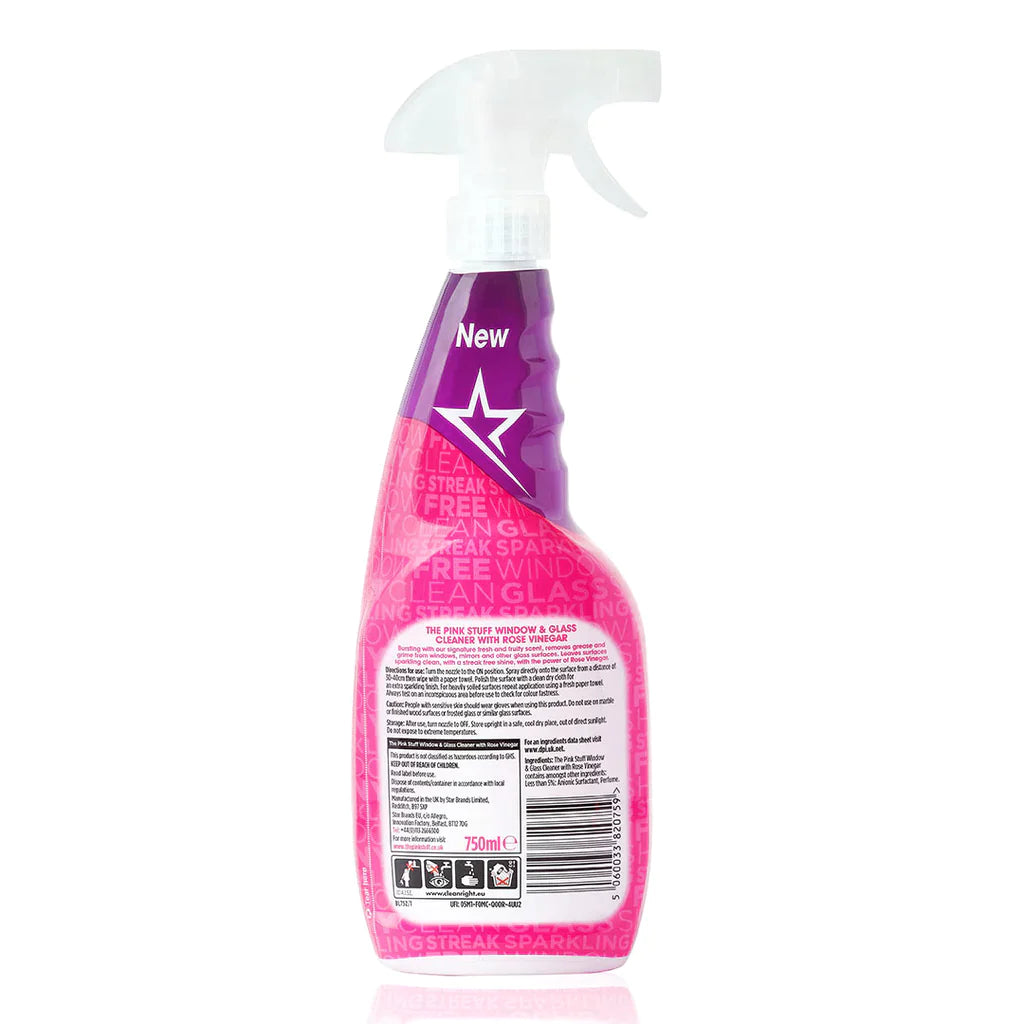 The Pink Stuff detergente per vetri in spray con aceto di rose (750 ml)